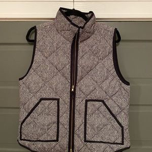 JCrew Herringbone Puffer Vest Size Large L
